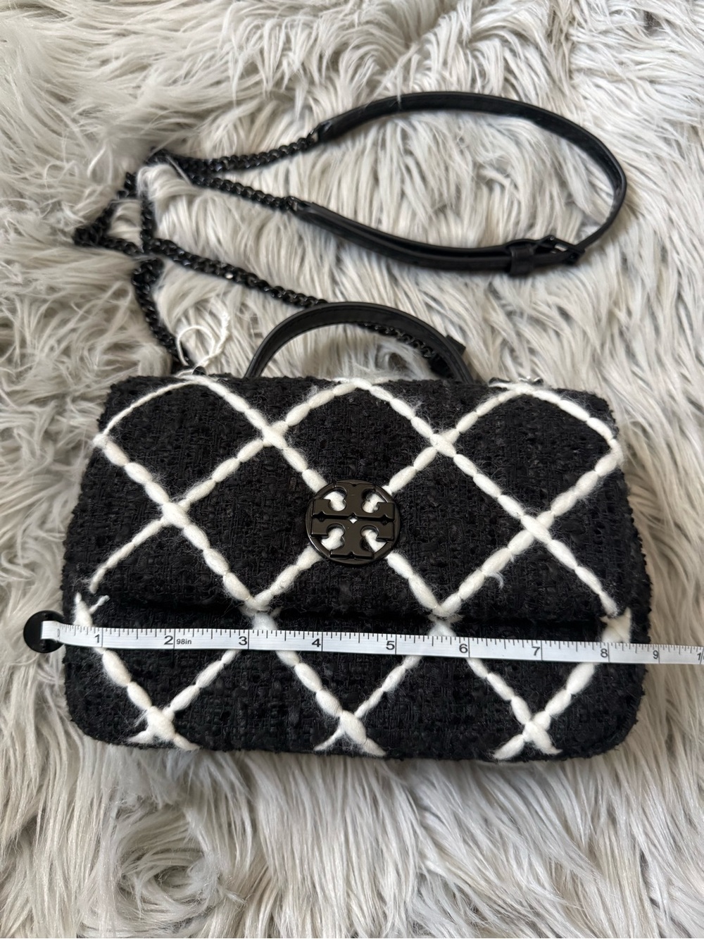 TORY BURCH Willa Tweed Mini Top Handle Bag NWT - Picture 13 of 15